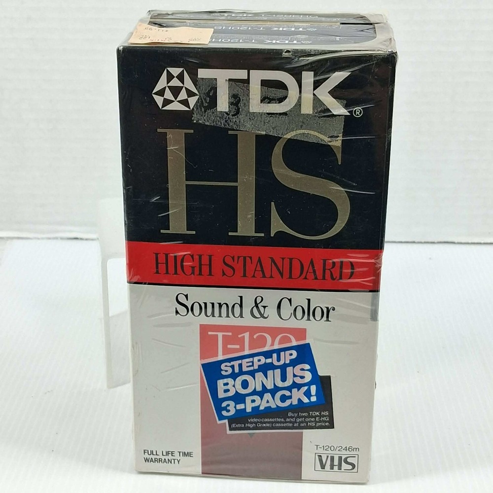 TDK VHS T-120 Blank Cassette Tapes 3-Pack Sealed 2 HS 1 EHG Extra High Grade